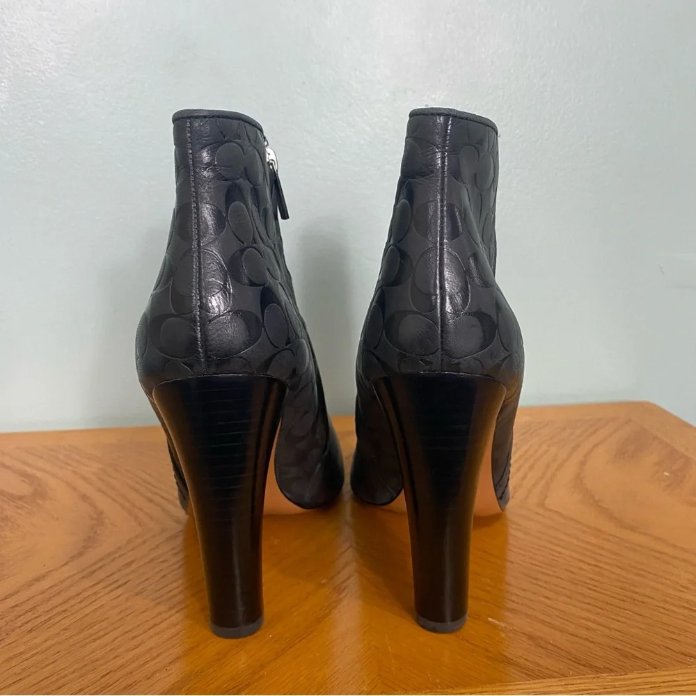 Coach‎ Hanni Leather Black Booties Heeled Sz 10 Read Description Please - Picture 8 of 15